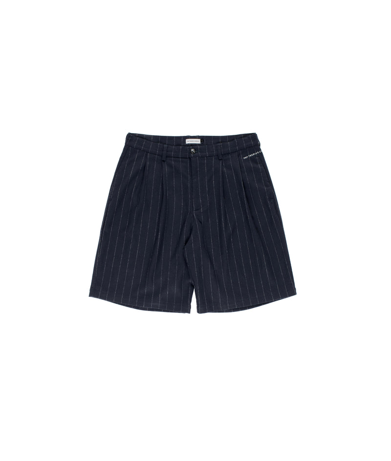 Pop Pinstripe Suit Short Navy/Grey