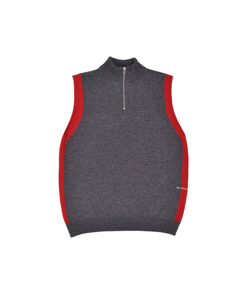 Featured Product Image Of Pop Halfzip Knitted Vest Charcoal/Rio Red
