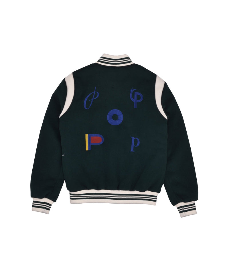 Pop Parra Varsity Jacket Pine Green
