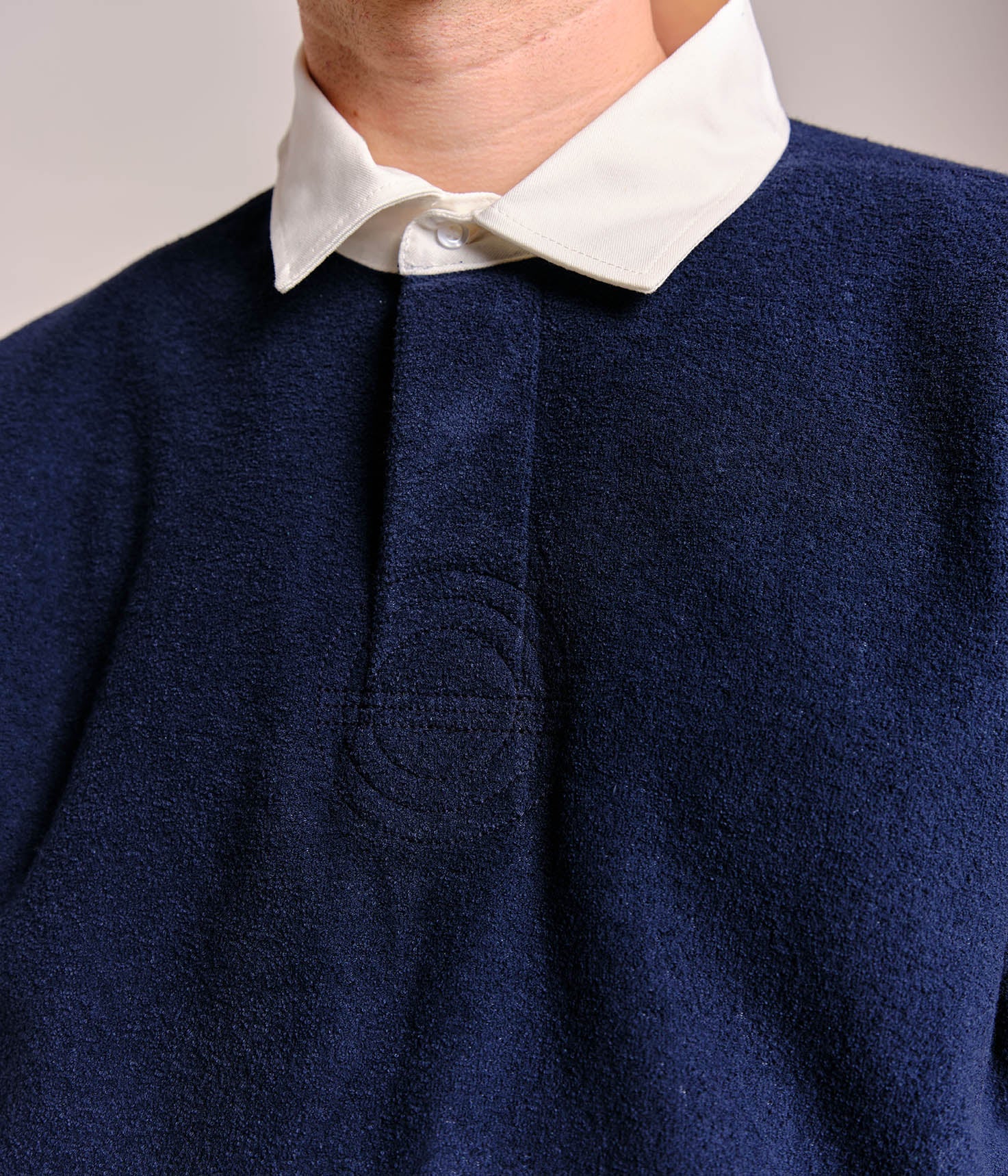 Pop Terry Rugby Polo Shirt Navy