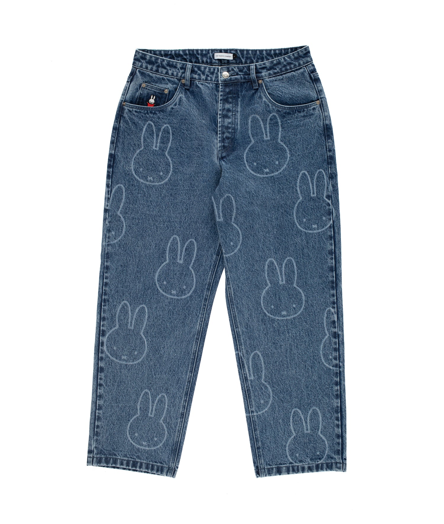 Miffy & Pop Pattern DRS Denim Pants Stonewashed