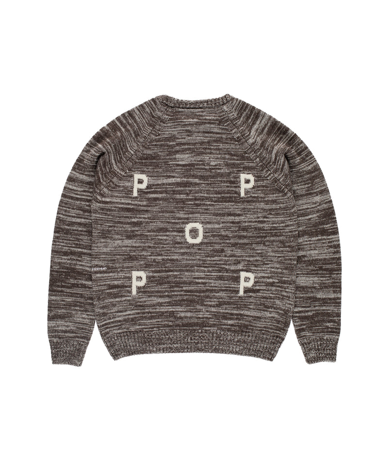 Pop Knitted Melange Logo Crewneck Delicioso/Off White