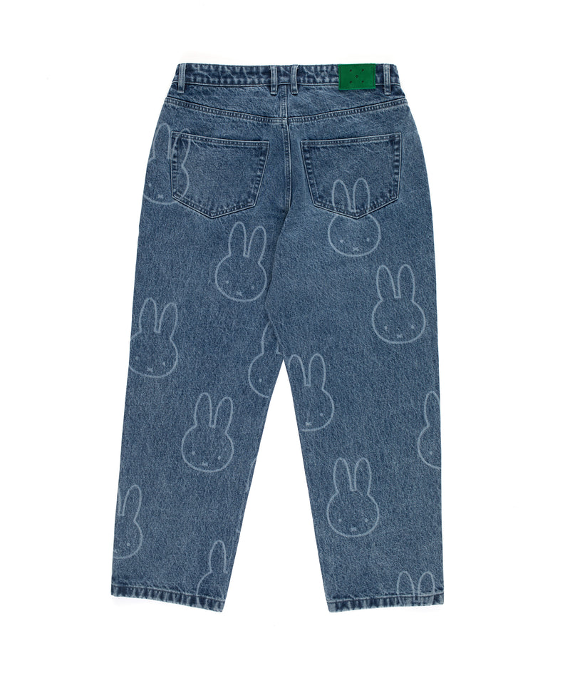 Miffy & Pop Pattern DRS Denim Pants Stonewashed