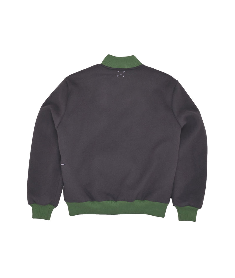 Pop Varsity Jacket Charcoal/Foliage