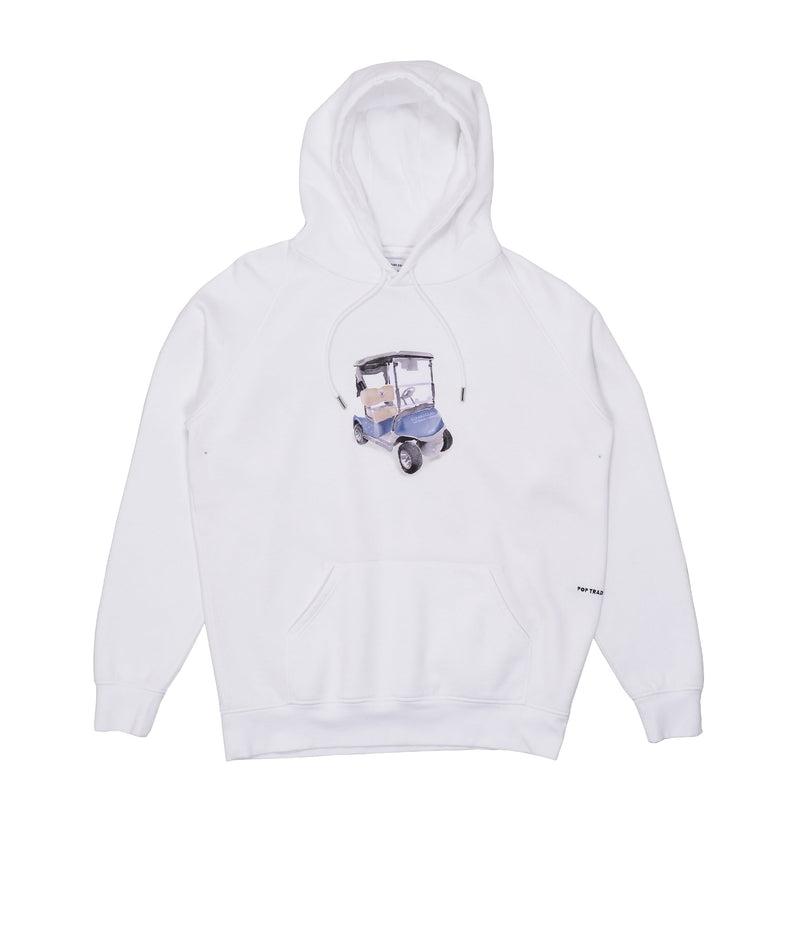 Pop & Gleneagles Golfcart Hooded Sweat White