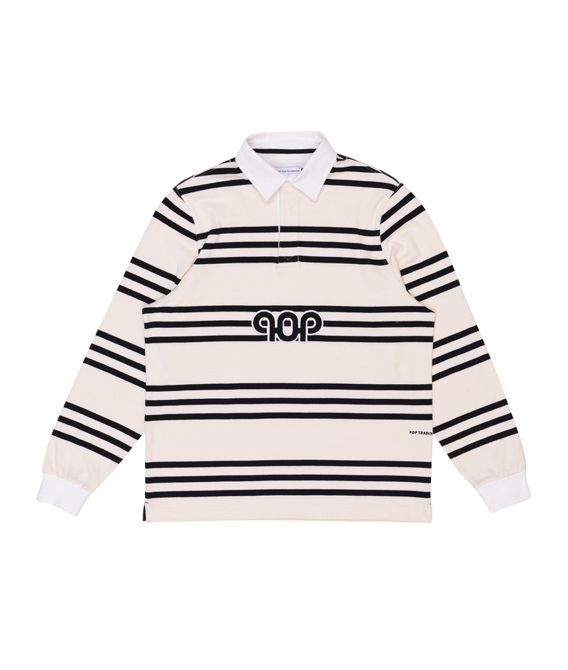 Pub Striped Rugby Polo Black/Off White