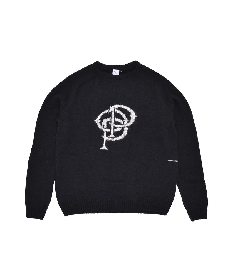 Pop Initials Knitted Crewneck Black