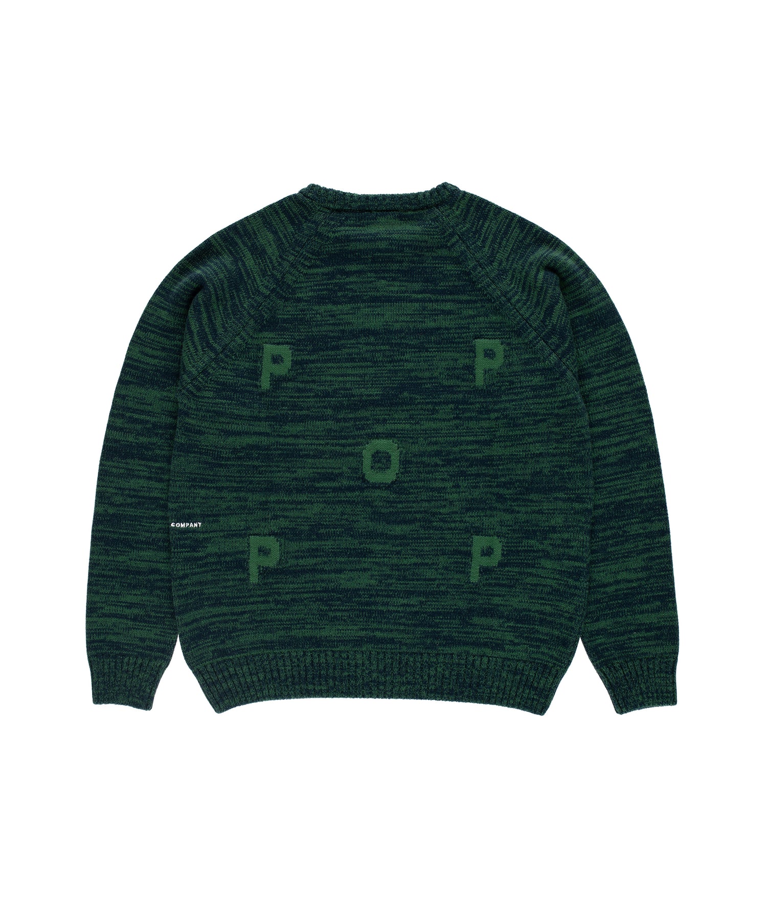 Pop Knitted Melange Logo Crewneck Navy/Juniper