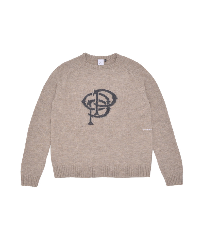 Pop Initials Knitted Crewneck Sesame