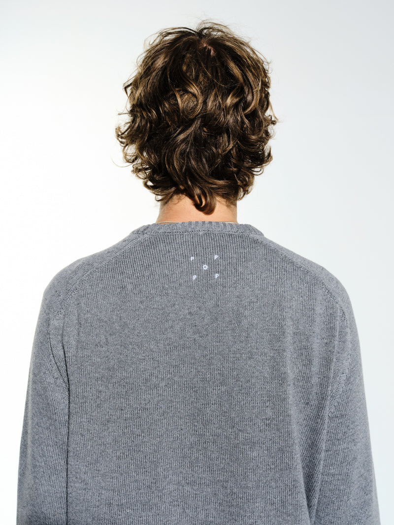 Pop Knitted Arch Crewneck Grey Heather