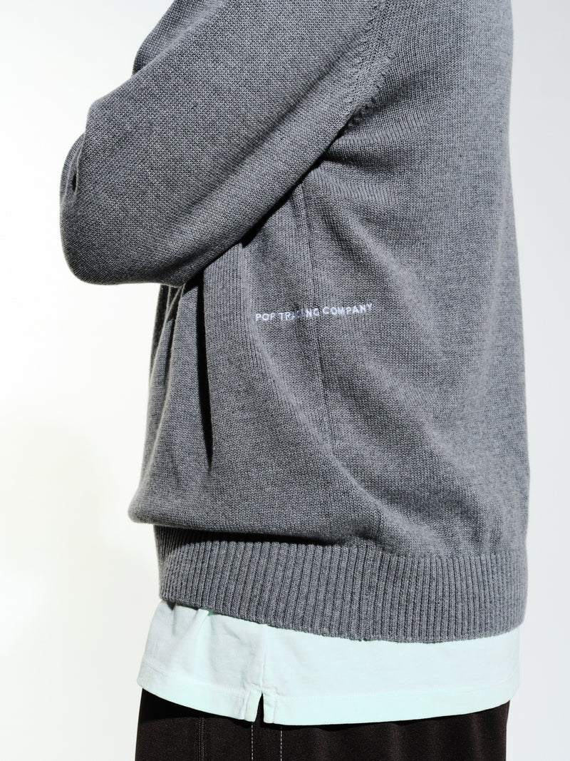 Pop Knitted Arch Crewneck Grey Heather