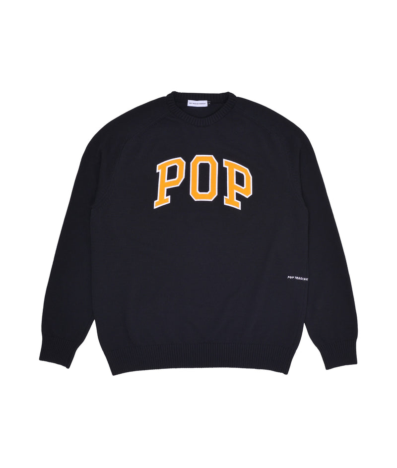 Pop Arch Knitted Crewneck Black