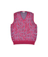 Pop Paisley Knitted Vest Raspberry