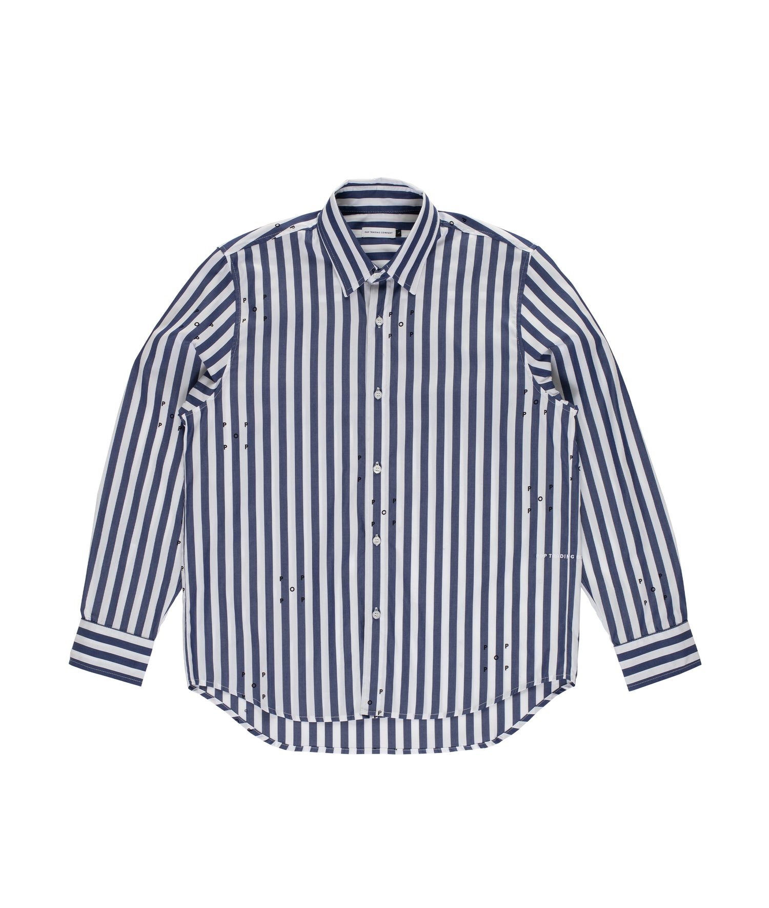 Pop Logos Stripe Shirt Navy/White