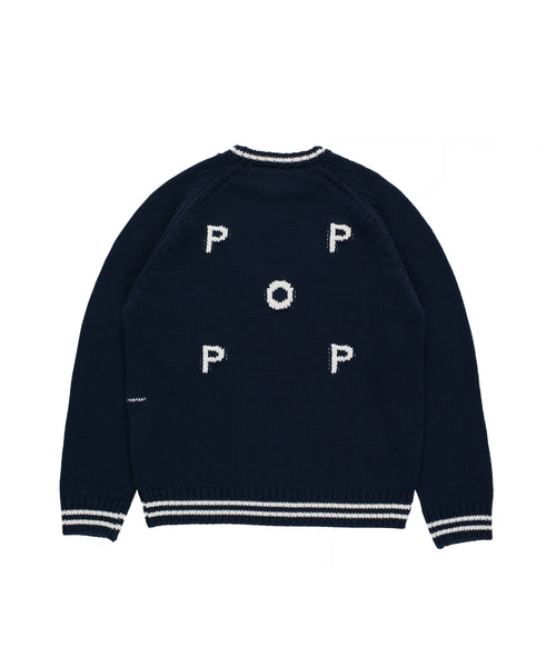 Featured Product Image Of Pop Knitted Logo Crewneck Navy