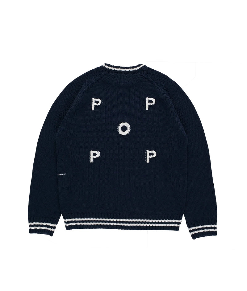 Pop Knitted Logo Crewneck Navy