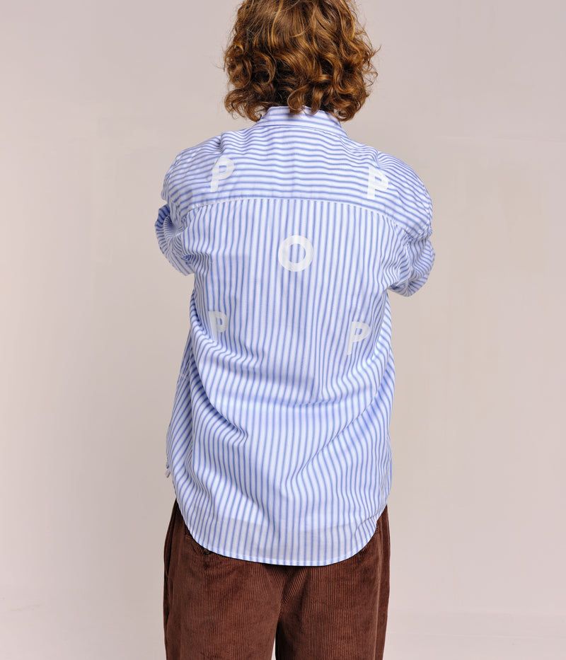 Pop Striped Logo Shirt White