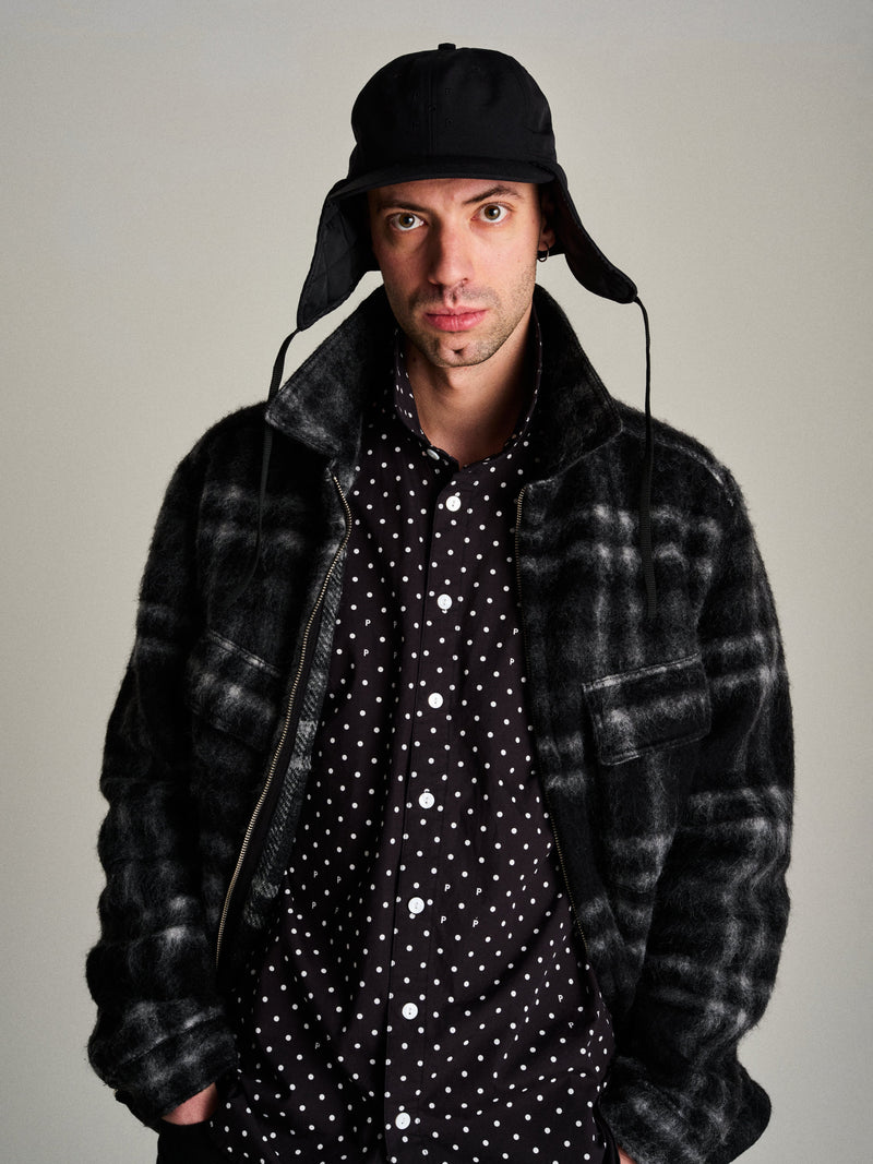 Pop Checked Wool Shirt Jacket Black/Charcoal