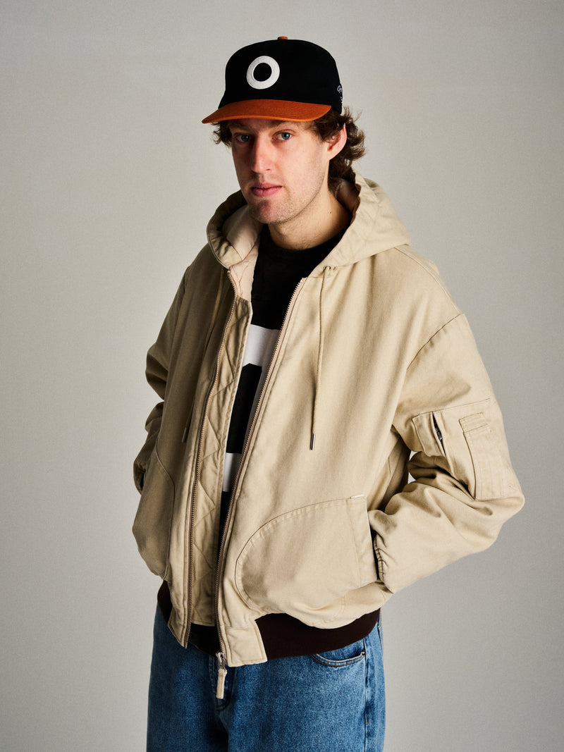 Pop Hooded Flight Jacket White Pepper