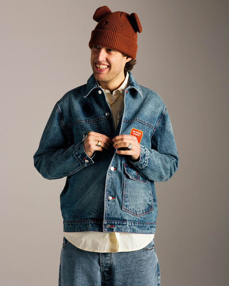 Miffy & Pop Full Button Denim Jacket Stonewashed