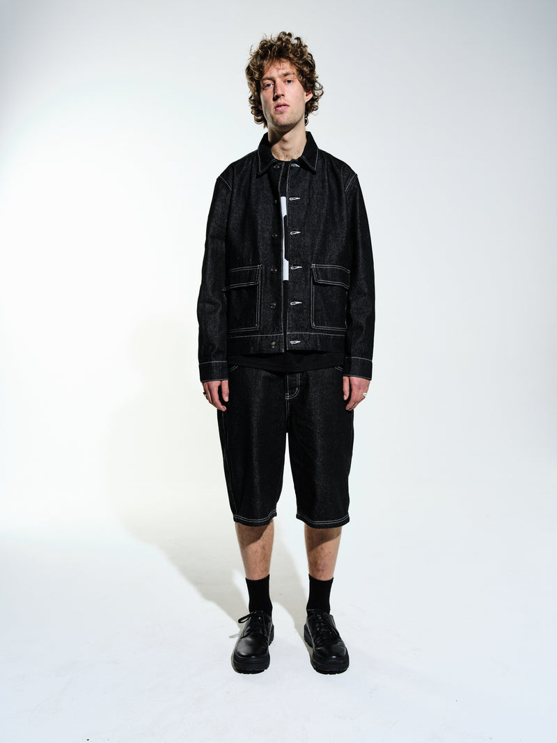 Pop Longer DRS Short Black Denim