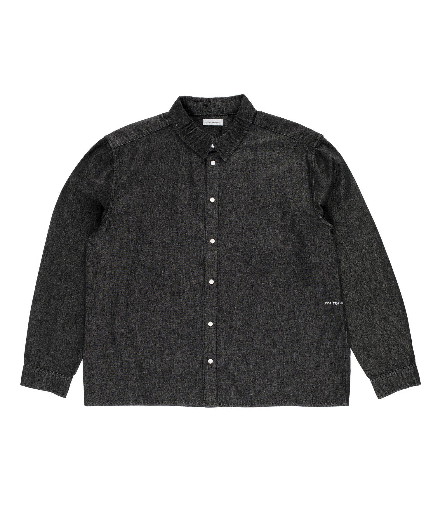 Applique Logo Denim Shirt Black Denim