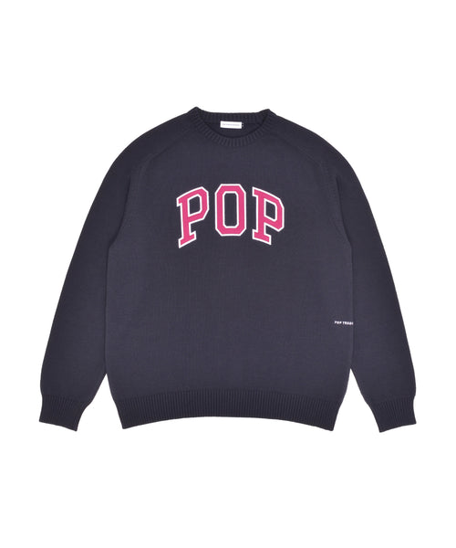 Featured Product Image Of Pop Arch Knitted Crewneck Anthracite/Raspberry