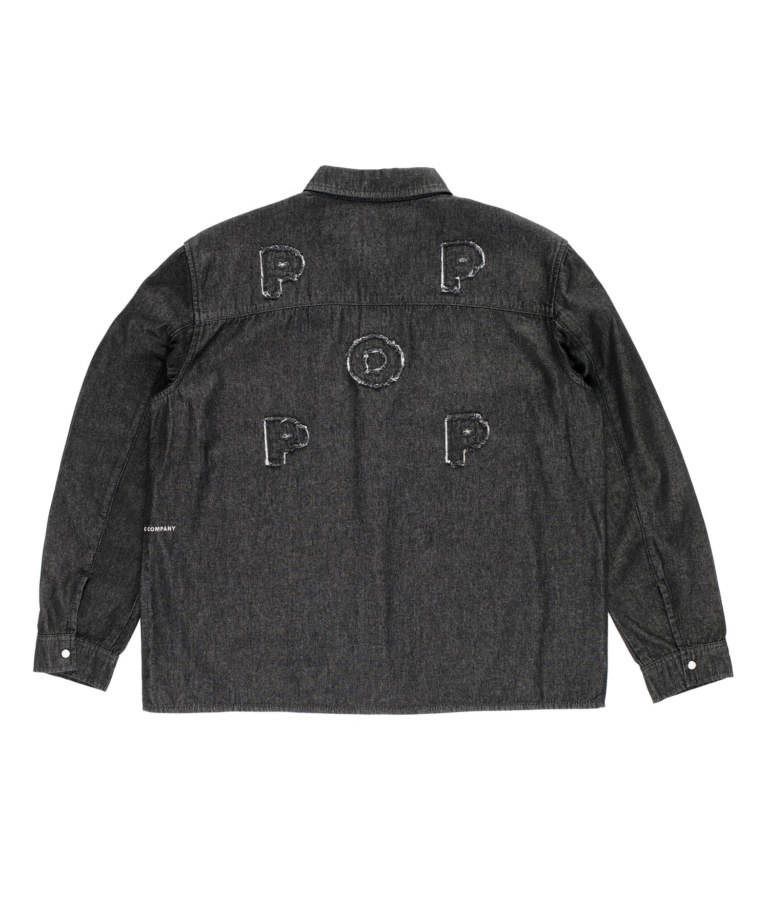 Applique Logo Denim Shirt Black Denim
