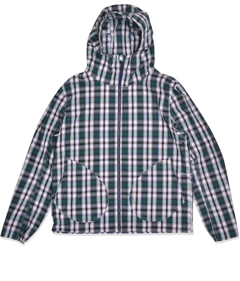 Pop Simple Hooded Jacket Navy/Green Check