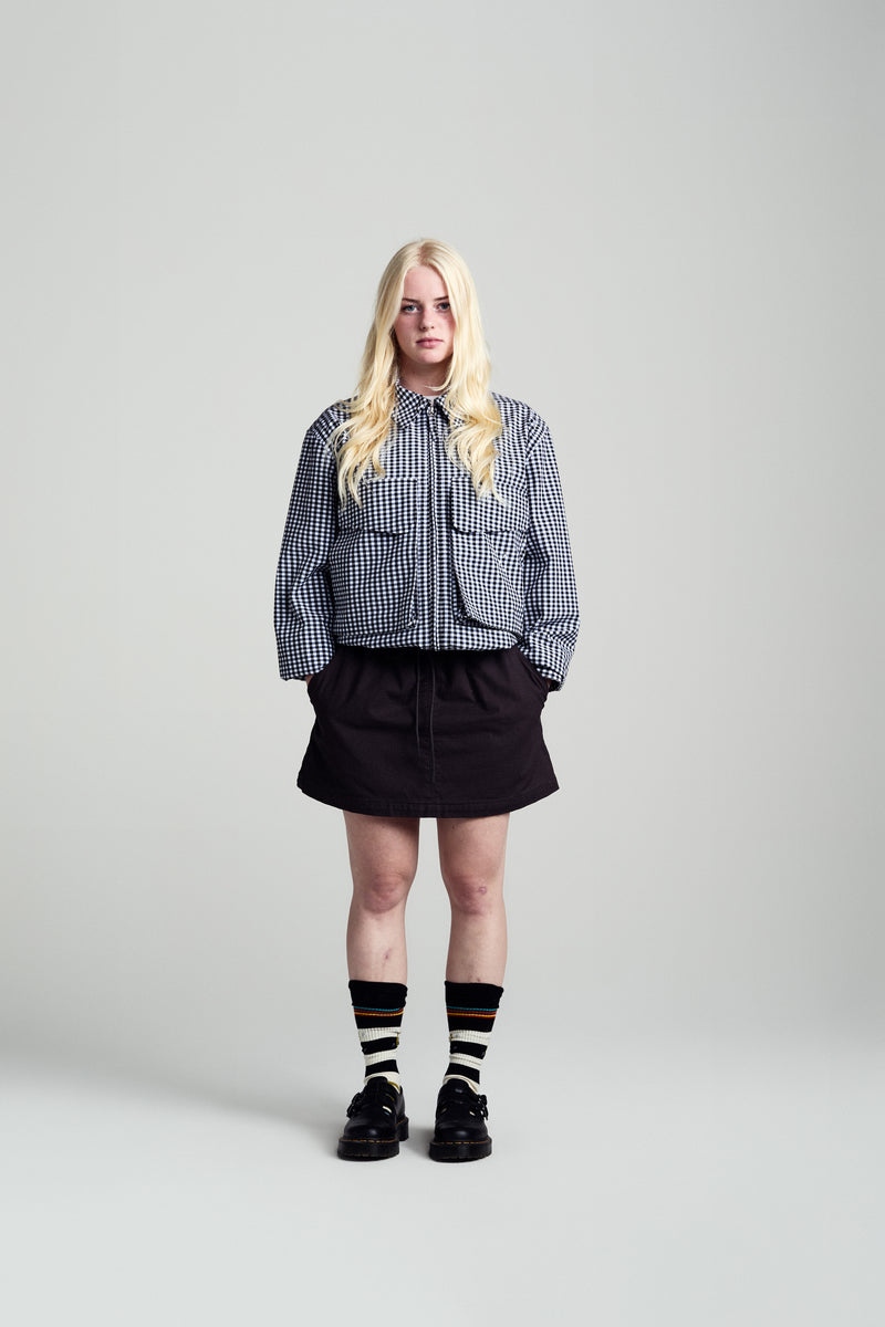 Pop Gingham Boxer Overshirt Black/Off White