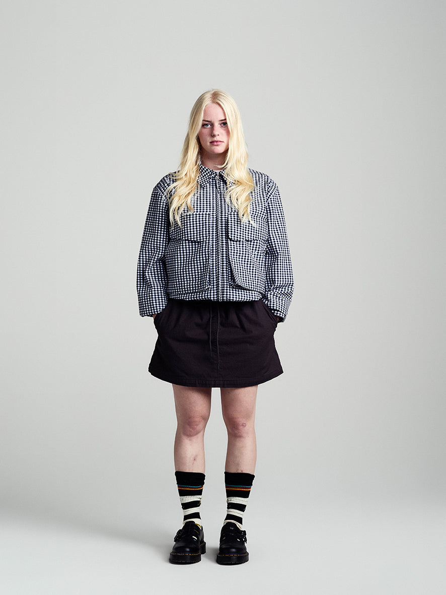 Gingham Boxer Overshirt Black/Off White