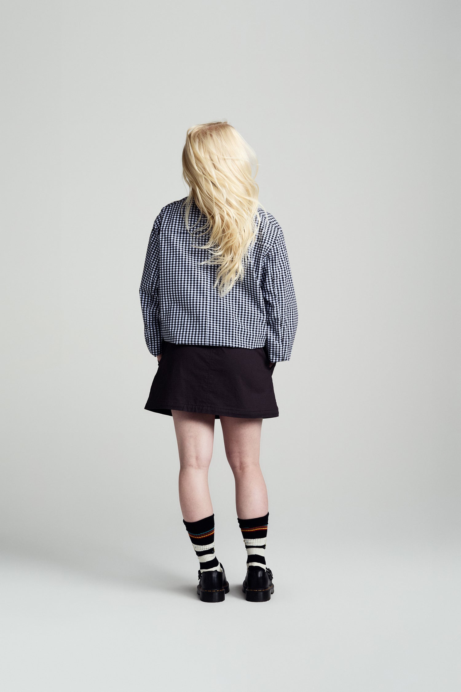 Pop Gingham Boxer Overshirt Black/Off White