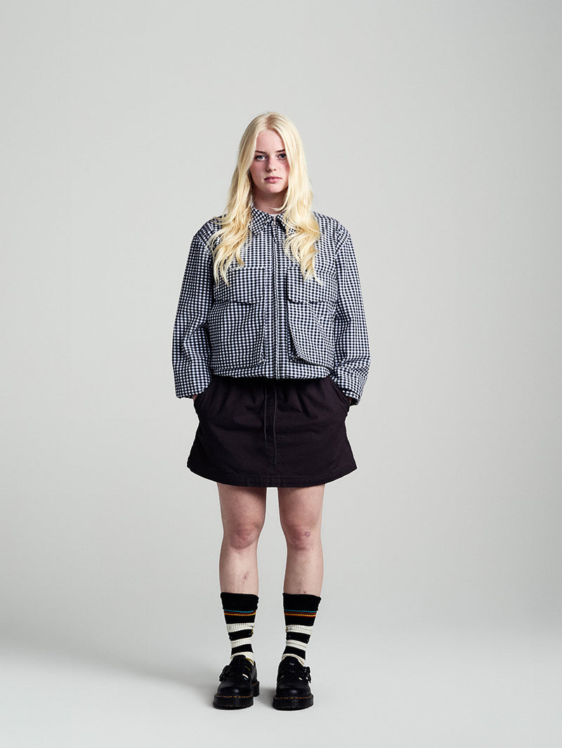 Gingham Boxer Overshirt Black/Off White