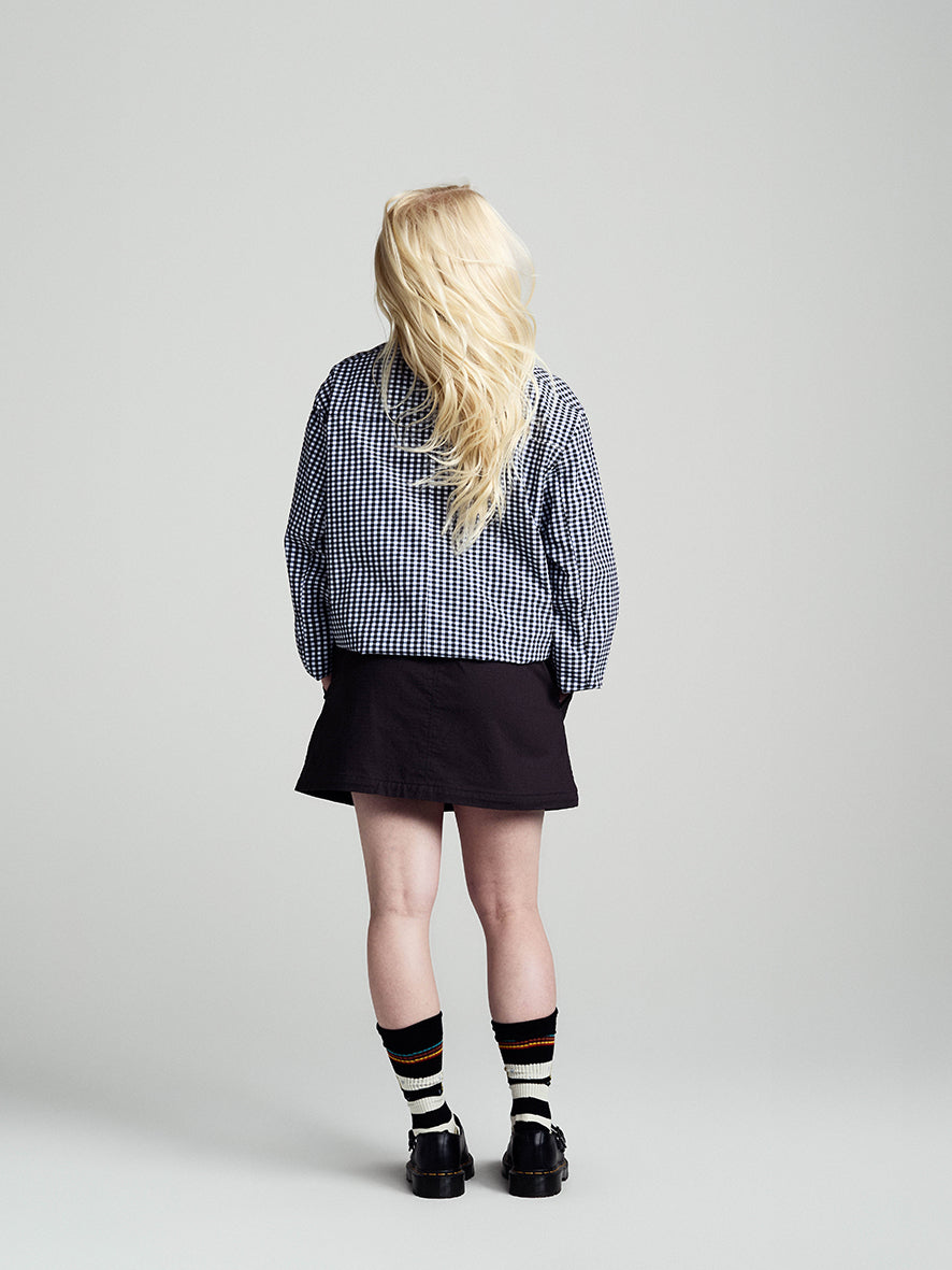 Gingham Boxer Overshirt Black/Off White