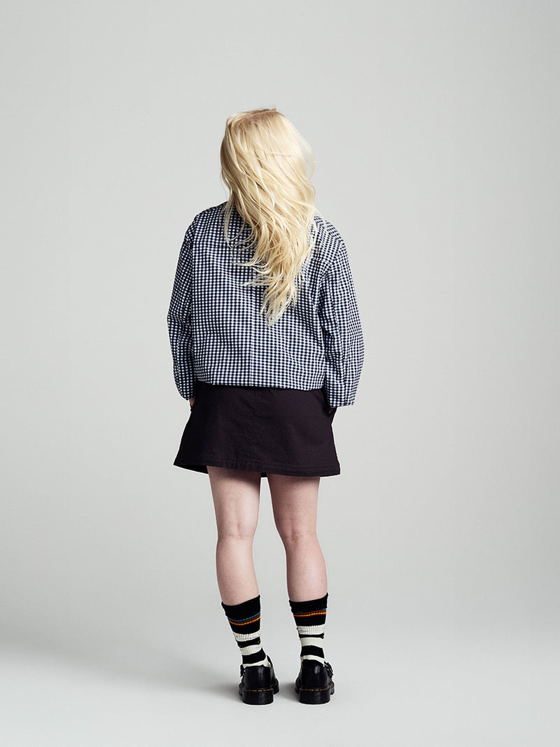 Gingham Boxer Overshirt Black/Off White