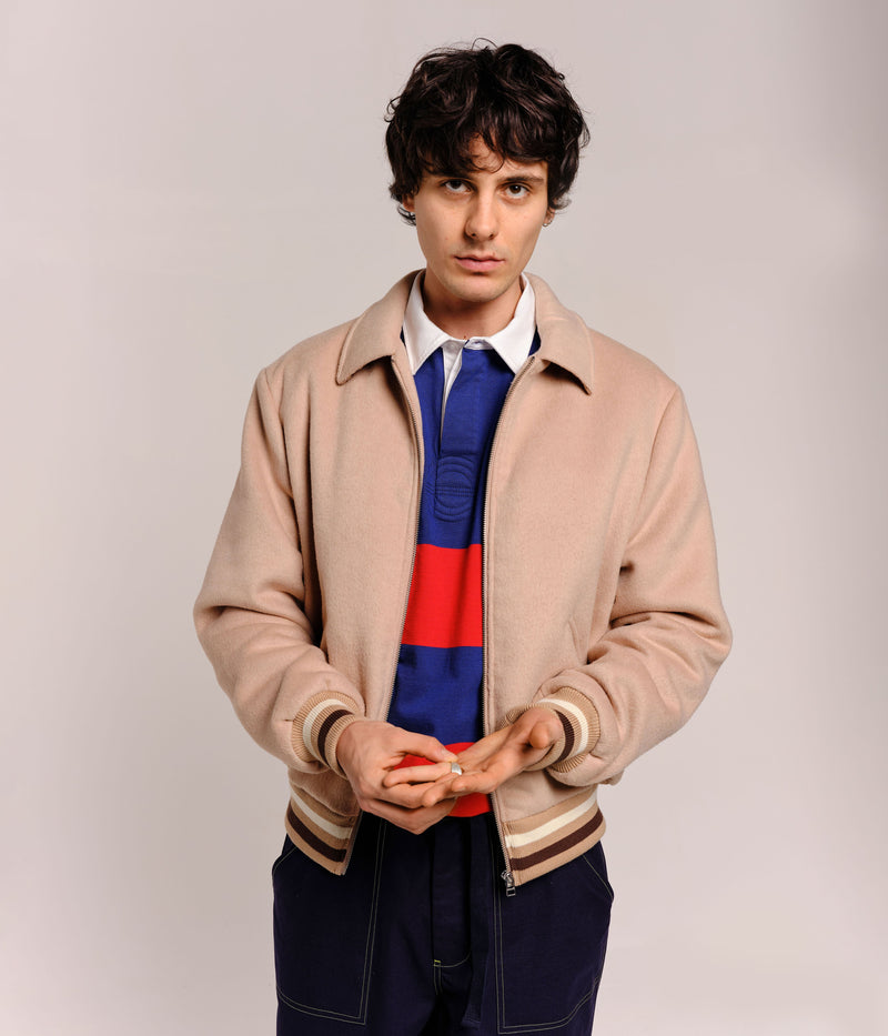 Pop Varsity Jacket White Pepper