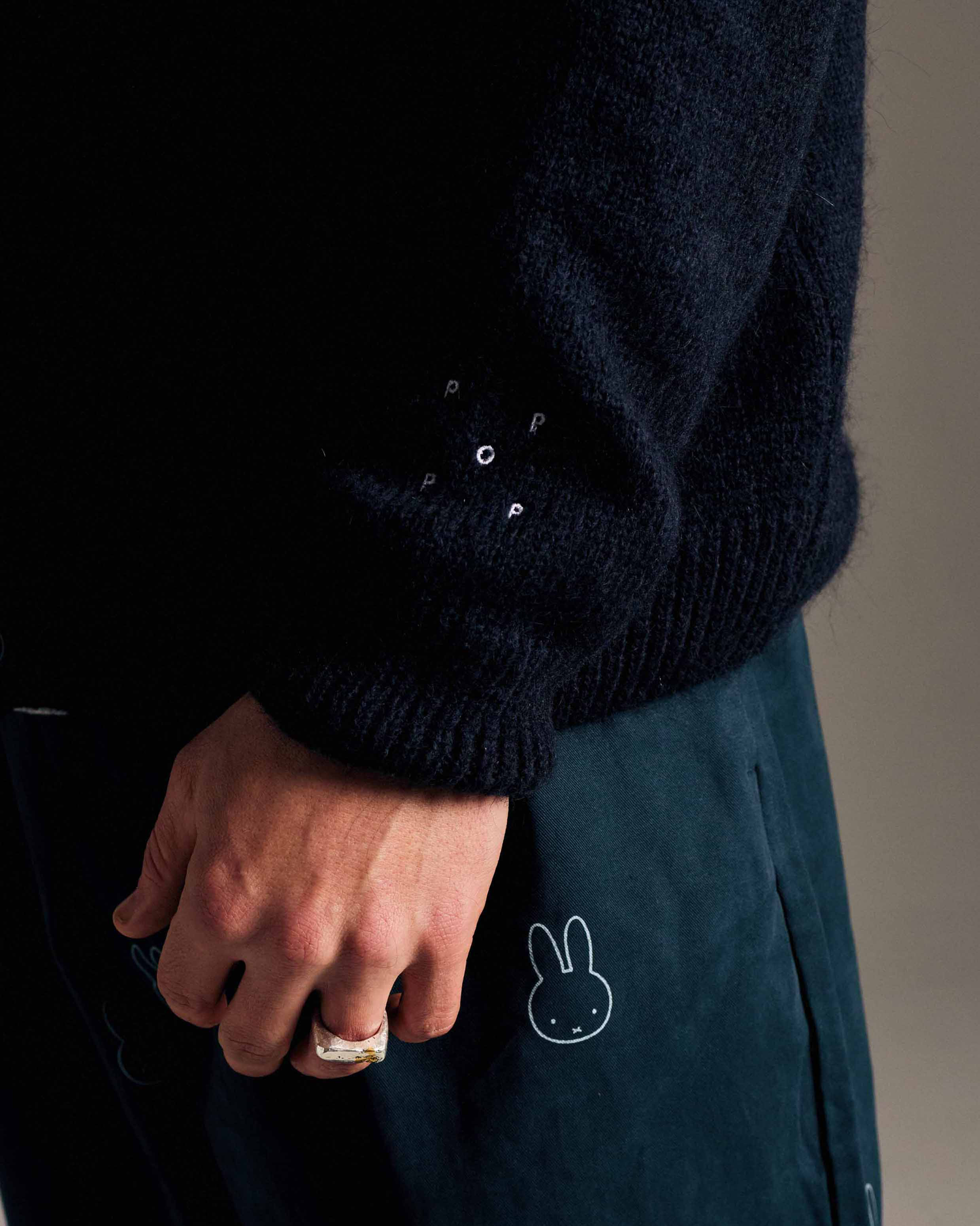 Miffy & Pop Knitted Mohair Cardigan Navy