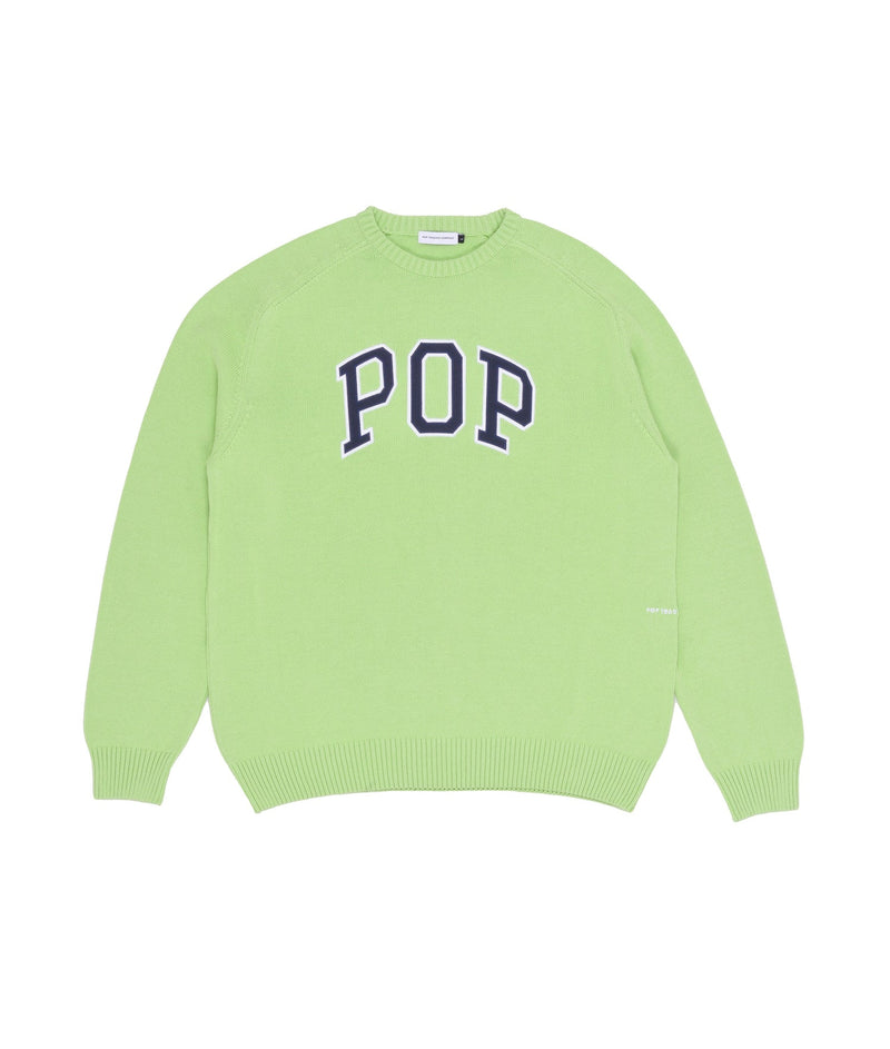 Pop Arch Knitted Crewneck Jade Lime