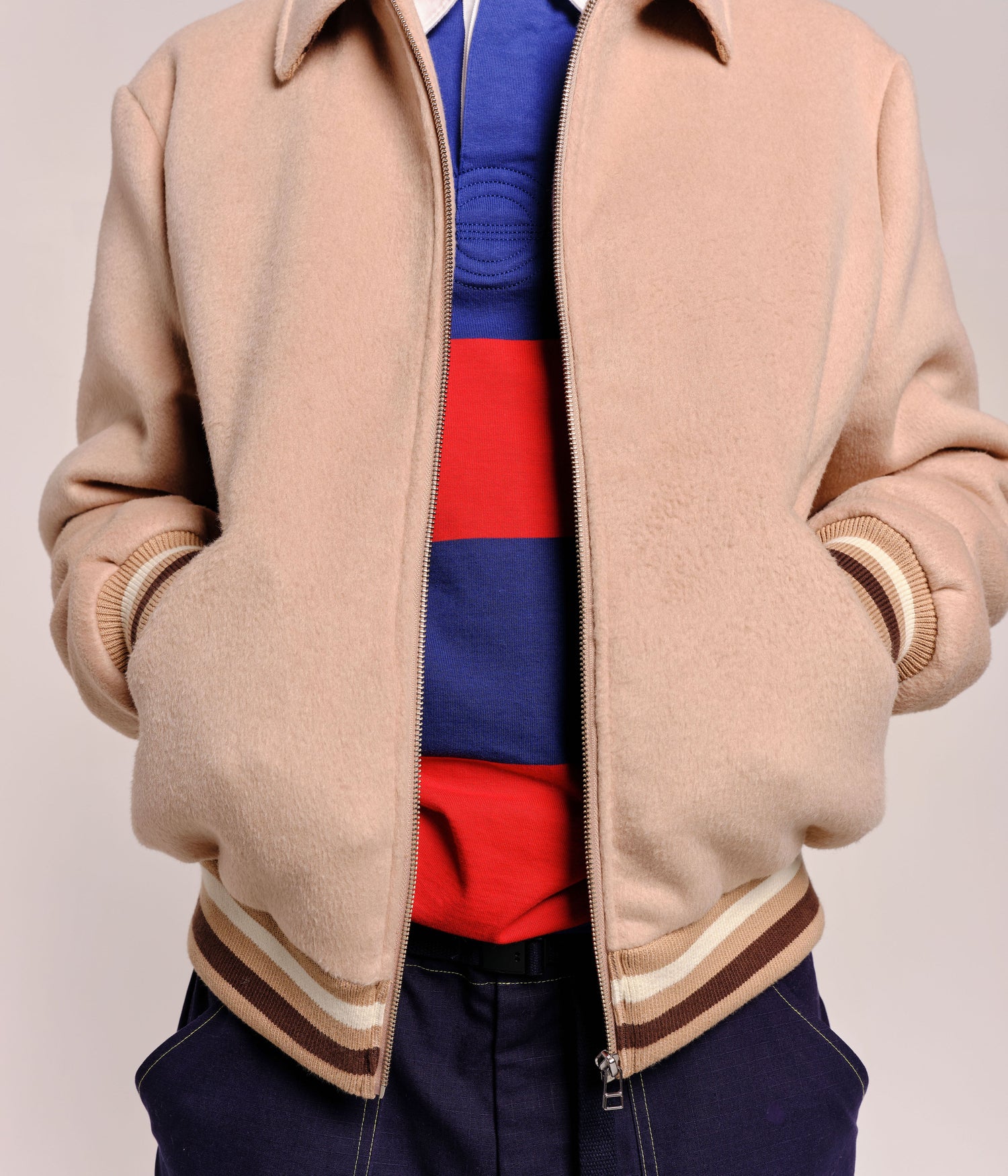 Pop Varsity Jacket White Pepper