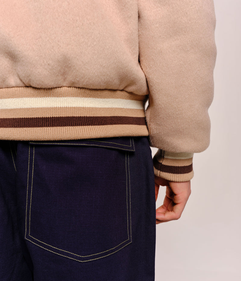 Pop Varsity Jacket White Pepper