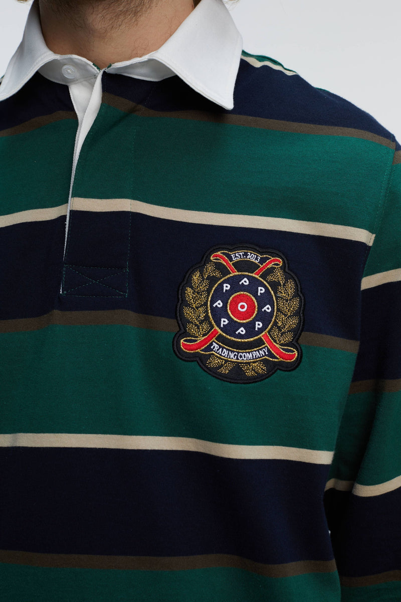 Pop Striped Rugby Polo Pine Grove
