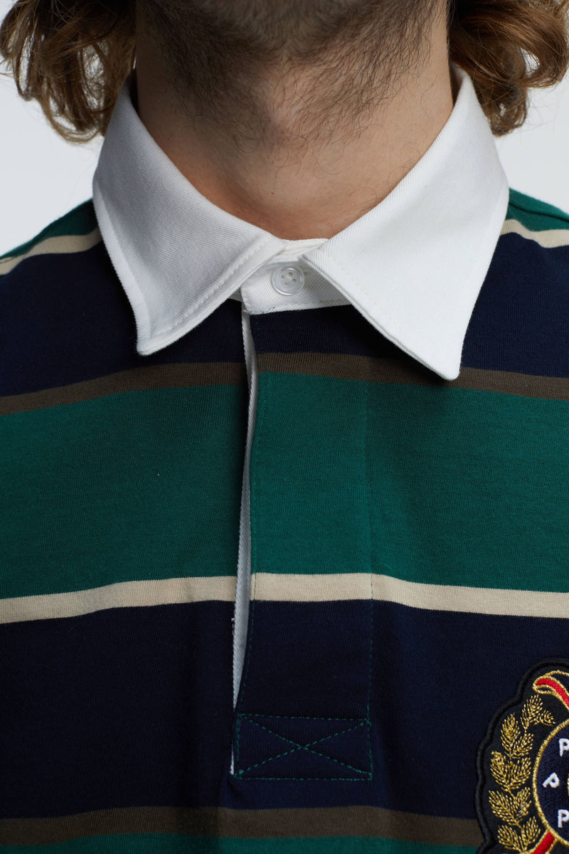 Pop Striped Rugby Polo Pine Grove