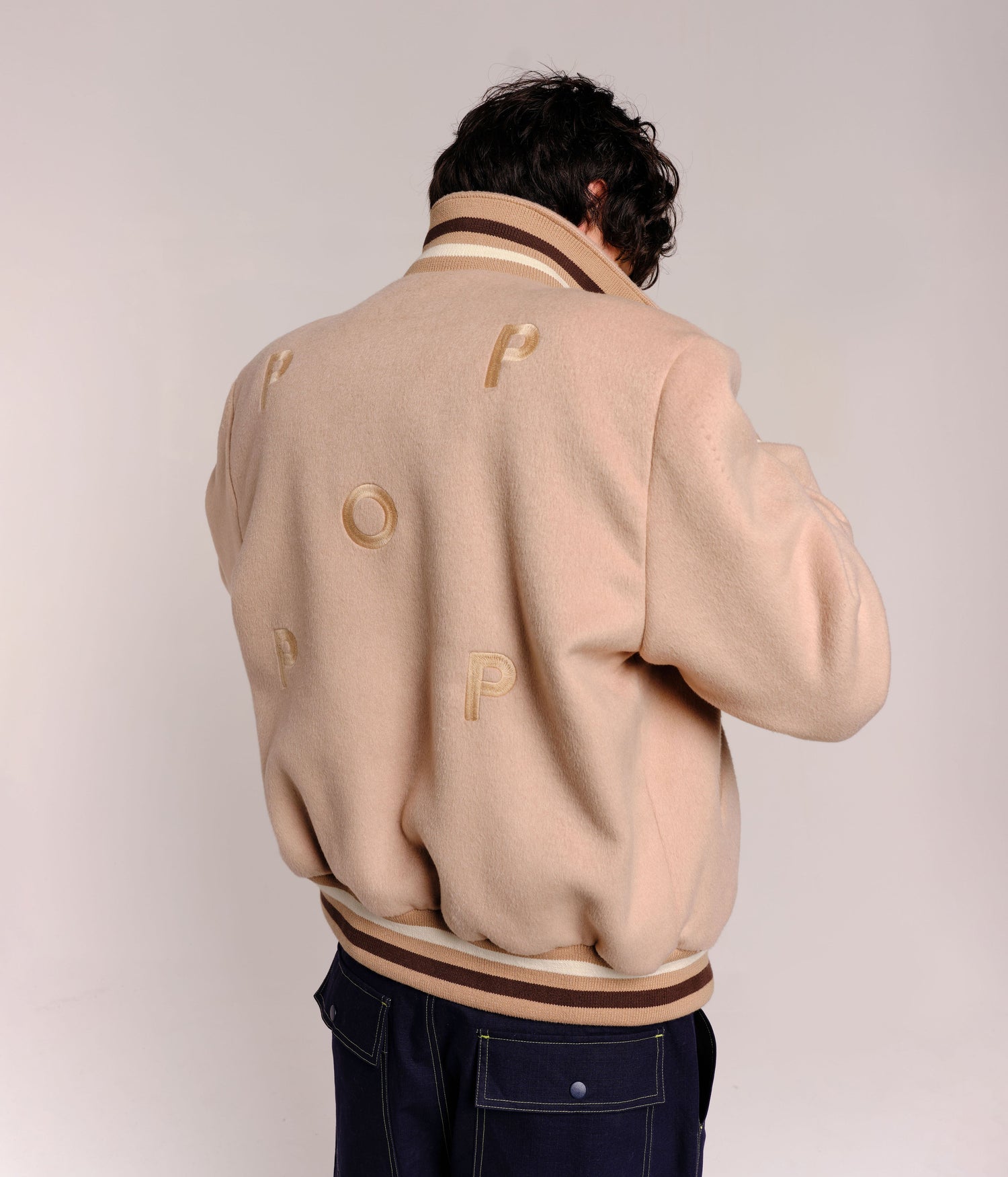Pop Varsity Jacket White Pepper