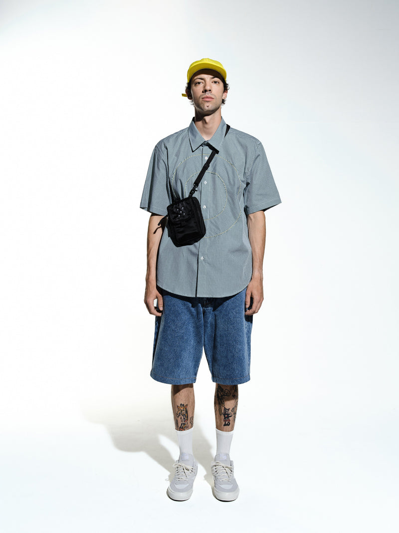 Pop O Shortsleeve Gingham Shirt Green/White