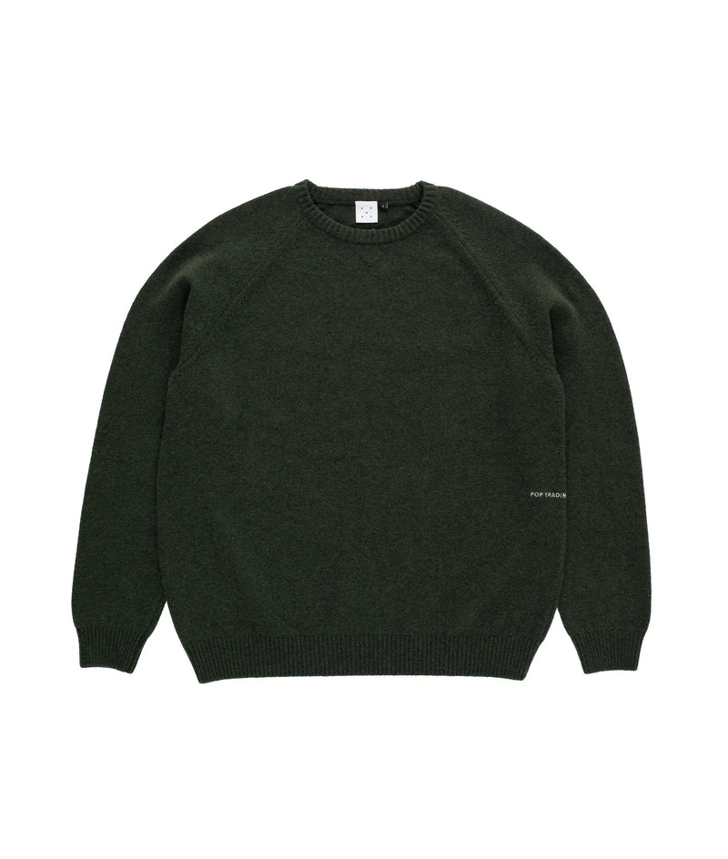 Pop Knitted Elbow Crewneck Duffel Green