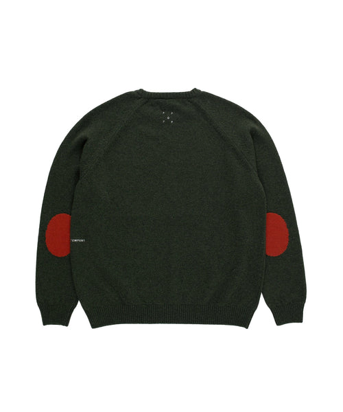 Featured Product Image Of Pop Knitted Elbow Crewneck Duffel Green