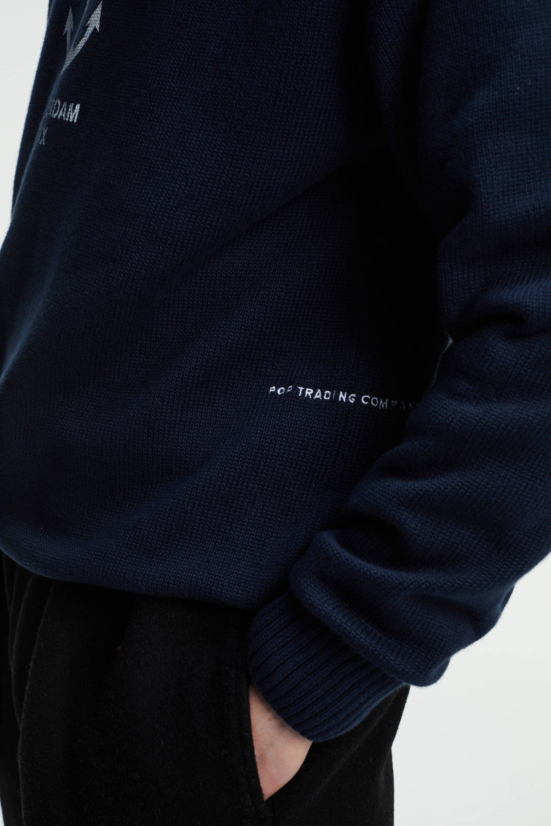 Pop Captain Knitted Crewneck Navy