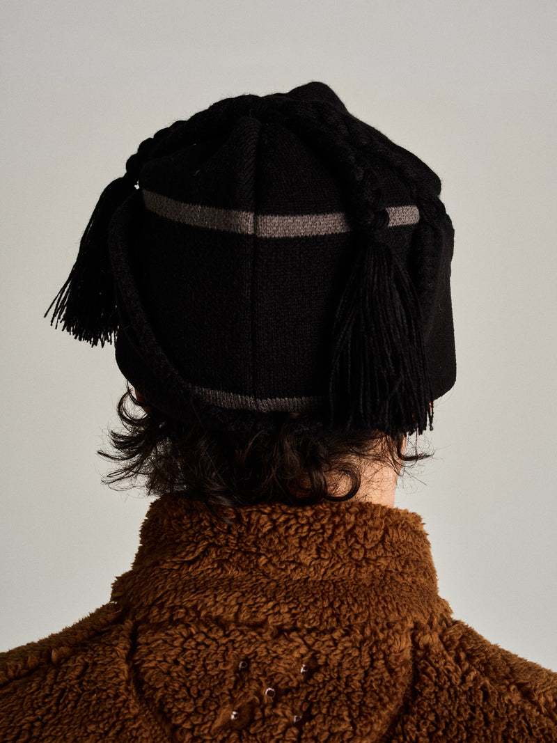 Pop Earflap Beanie Black/Charcoal