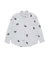 Pop Letters Striped Pop Shirt White Linen