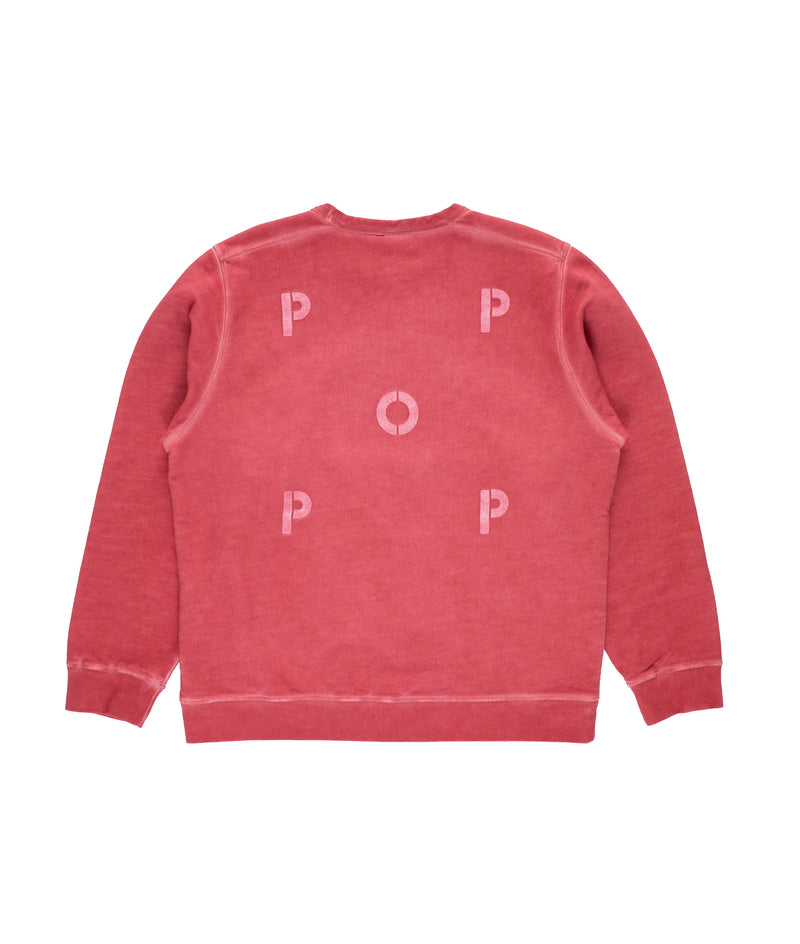 Pop Stencil Logo Crewneck Sweat Earth Red